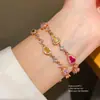 Pulsera extensible con colgante de calabaza de circón, pulsera fresca y dulce de verano, diseño de moda, joyería de nicho para mujer