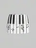 Verano Nuevo Estilo Europeo y Americano Personalizado Moda Oscura Bloques de Color Blanco y Negro Estilo Piano Sexy Moda Ajustada Ceñida a la Cadera Falda Venta al por Mayor