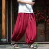 Pantalones harén casuales para hombre, talla L, corte holgado 8X, pierna ancha, transpirables, sensación fresca, estilo nicho chino