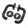Cubierta Redonda de Acero Inoxidable 304 Manija de Puerta de Doble Curva Negro Mate Estándar Europeo Manija para Puerta Cortafuegos Manija de Puerta con Bocina Dividida