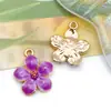Accesorios de Pulsera Llavero Colgante de Aleación Flor de Cerezo Margarita Mezcla Caliente Transfronteriza 30 Aceite Morado