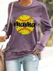Camiseta de manga larga para mujer con estampado de Rugby MAMA, transfronteriza, para Shopify Amazon
