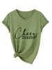 Cheer mama Amazon eBay Estación Independiente Comercio Electrónico Transfronterizo Cómoda Versátil Camiseta de Mujer de Manga Corta con Cuello en V En Stock