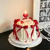 Decoración de pastel para el Día de San Valentín Qixi 2026 adorno de vela de amor en forma de corazón accesorio para insertar tarjeta de confesión de pareja