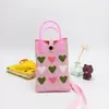 Bolsa Tote de Tricô Fly Primavera 2025 Bolsa para Celular Amor de Menina Bolsa Quadrada Pequena de Tricô Bolsa Transversal Bolsa Texturizada