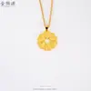 Colar Coração da Sorte Cravejado Hexagonal Dourado Artesanato CNC Criativo para Mulheres Venda por Atacado