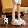 Calcetines Cálidos para el Suelo de Otoño e Invierno Calcetines Gruesos Forrados de Felpa Terciopelo de Coral de Tubo Medio para Mujer Calcetines de Dormir para el Hogar Dibujos Animados Estéreo Transfronterizos