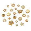 Acessórios de Joias DIY em Aço Inoxidável Banhado a Ouro 18K, Base de Flor de Contas Tridimensional, Colar, Pulseira, Separador de Base de Flor de Contas