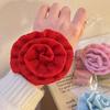 Caro faixa de cabelo com flor rosa no mesmo estilo feminino Mori amarrar de lado rabo de cavalo flor de cabeça corda de cabelo elástico de menina doce e fofa