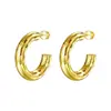 Pendientes de alta gama en forma de C para mujer, modernos, adecuados para ir al trabajo, de lujo ligero, joyería geométrica para orejas, dorados, plateados, argollas versátiles, estilo nuevo