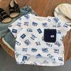 Camiseta de Manga Corta de Verano 2026 Bugatang con Estampado Completo de Letras para Niños y Niñas, Camiseta Versátil para Bebés, Moderna