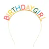Faixa de Cabeça para Festa de Aniversário É Meu Aniversário Óleo Escorrendo Letras Coloridas Coroa de Aniversário Adorno de Cabeça para Menina Acessórios de Cabelo