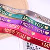 Cinta Popular Caliente Sólida de 2.5cm Letras Estampadas en Caliente Día de San Valentín Empaque de Regalo Cinta para Pastel Impresión Ramo