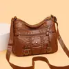 Bolso cruzado de piel suave transfronterizo para mujer 2026 nueva versión coreana simple multibolsillo capacidad grande tipo tote para mediana edad y mayores moderno