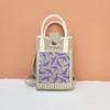Bolso para teléfono móvil de alta gama Ins Nuevo Bolso tejido casual para mujer Bolso de mano Moda Versátil Tejido Popular Bolso cuadrado pequeño