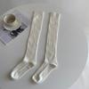 Outono e Inverno novas meias altas listradas verticais simples Maillard estilo pilha bezerro meias ins estilo empilhado over-the-knee botas meias