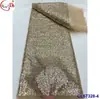 Tecido de Malha Floral Lantejoujado Pesado com Contas Tecido de Renda com Lantejoulas para Noivas