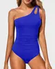 2027 Traje de baño body ajustado de una sola manga, nuevo estilo, comercio transfronterizo europeo y americano, sexy sin espalda, traje de baño Amazon para mujer