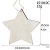 Artesanías de Madera Colgante Creativo de Estrella de Cinco Puntas Decoración Festiva Colgante Árbol de Navidad Accesorios DIY Color Original Corte Estrella de Cinco Puntas