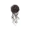 Elástico para Coque com Cordão, mesmo estilo do penteado da maquiadora, Presilha para Coque 'Bigode de Dragão', Coque Naturalmente Volumoso 'Botão de Flor'