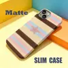 El más vendido en Japón y Corea, funda rígida de película de color contrastante con diseño de estrella a rayas tejida vintage para iPhone 17, funda de teléfono de una sola capa para 15 Pro