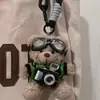 Pingente Criativo Urso Câmera Pelúcia Desenho Animado Boneca Piloto Presente de Casal Chaveiro Enfeites para Pendurar na Bolsa