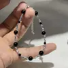 Pulsera de Piedra Natural Plata Rota Ágata Negra Colorida Simple Elegante de Gama Alta Versátil Pulsera Personalizada Pulsera de Moda