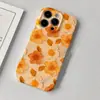 Estilo Influencer Pintura al Óleo Retro Naranja Floral Nicho Artístico 18Pro Capa Dura de Una Sola Capa Funda para Teléfono Iphone17