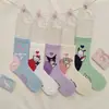 Calcetines Coreanos Estilo Transfronterizo, Colección de Calcetines de Algodón Peinado de Caña Media, Calcetines de Dibujos Animados Japoneses, Calcetines para Mujer 200N, Venta al por Mayor de Calcetines de Algodón