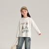 Camisetas Casuales para Niñas con Estampado de Graffiti 2024 Otoño Nuevas Holgadas de Manga Larga con Cuello Redondo para Niños Camisetas Interiores para Bebés