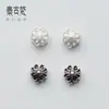 Acessórios de Prata Atacado Prata S925 Flor de Trevo Simples Contas Espaçadoras com Furo Passante Acessórios para Joias Artesanais DIY S0170