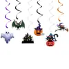 Decoraciones para Fiestas de Halloween al por Mayor Fabricante Bandera de Feliz Halloween Fantasma Calabaza Etiquetas Colgantes Espirales