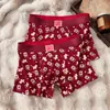 Estilo Nuevo Algodón Puro Cintura Media Antibacteriano Calzoncillos Tipo Boxer Rojos para el Año del Caballo, Talla Grande, Entrega Directa de Fábrica