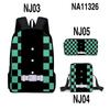 Animação 3D Cross-border do que você bonito Blade Schoolbag Crossbody Bag Pencil Bag Mochila de personagem impressa de três peças