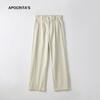 Pantalones Casuales de Pana para Mujer Apo, Transfronterizos, para Otoño, Gama Alta, Holgados, Rectos, Versátiles, Semi-Elásticos, Largos