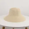 Sombrero de paja liso para sombrero de paja grande hecho a mano para bricolaje, base de sombrero de sol semiacabada, se puede decorar libremente con bordes ondulados