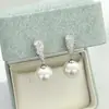 Pinzas para Orejas de Gota de Agua de Plata con Perlas y Piedras de Zhao Lusi Xu Yan, Sin Perforar, de Moda, Versátiles Pendientes de Commuter para Mujer