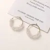 Corea del Sur Cuentas de Cristal de Color Círculo de Aleación Colgante DIY Moda Pendientes Elegantes Accesorios de Colgante para Pendientes