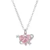 Collar de planeta amor amor diamante rosa dulce moda para mujer lujo corazón de niña cadena para la clavícula regalo para amigas novias