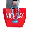 Bolso Tejido Bolso de Mano Logo Impreso Personalizado Exposición Gran Capacidad Impermeable Engrosado Hombro Publicidad Bolsa de Protección Ambiental Bolso Piel de Serpiente