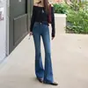 ¡Pantalones Negros de Supermodelo! Nuevos Pantalones Acampanados de Mezclilla Elásticos en Cuatro Direcciones para Otoño e Invierno, Nuevos Pantalones Largos Versátiles Adelgazantes de Cintura Alta 509