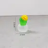 Mini Planta de Flor en Maceta Linda Cactus Simulación Planta Verde Suculenta Micro Paisaje Adorno Casa de Muñecas Modelo Juguete Pequeño