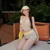 2 coloresNuevo top sin mangas a rayas puro y seductor, dulce y picante, conjunto sexy de cuatro piezas estilo falda ajustada al cuerpo, traje de baño de dos piezas para vacaciones para mujer