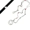 Cadena para Clavícula de Moda Coreana Nueva 2026 Plata de Ley S925 Esmalte de Color Dopamina Cara Sonriente Hueca Collar