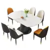 Mesa de comedor de pizarra, extensible y plegable, diseño minimalista moderno, adecuada para apartamentos pequeños, se puede usar como mesa cuadrada o redonda