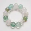 [Wanyue Yingshang] Pulsera de Fluorita Verde Natural y Cristal de Cabello Verde para Mujer Moda Pulsera de Cristal Blanco Venta al por Mayor