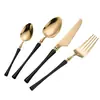 Acero inoxidable 304 cuchillo de hoja estrecha, tenedor y cuchara para uso doméstico, hotel, cuchillo y tenedor para bistec, cuchara para postre, acabado espejo, juego de cubertería occidental