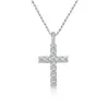 Plata S925 Colgante de Cruz para Hombre Estilo Europeo y Americano Transfronterizo Moissanita Tendencia Clásico Neutro Joyería Joyería de Plata