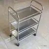 Carrinho de Armazenamento de Aço Inoxidável Cozinha Comercial Restaurante Hot Pot Carrinho de Jantar Vegetal Banheiro Banheiro Ferramenta de Ventosaterapia Beleza Carrinho