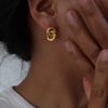 Pendientes de Zirconia con Doble Anillo de Personalidad Exagerada, Pendientes de Acero de Titanio de Lujo Nicho No Desgastables, Diseño Nicho para Niñas